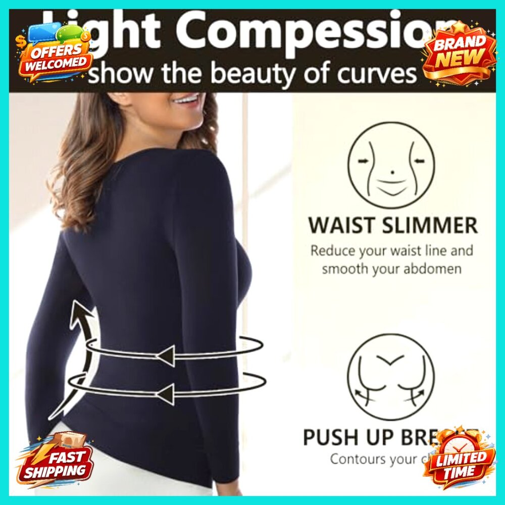 Light Compression Undershirt 3/4 Sleeve Tummy Con… - image 2